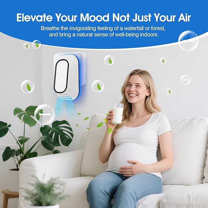Plug in Air Ionizers 3-Pack, Negative Ion Air Purifier with Ice Blue Light, 2W Ultra-Low Energy Ionic Air Purifiers for home Bedroom Office Bathroom(3)