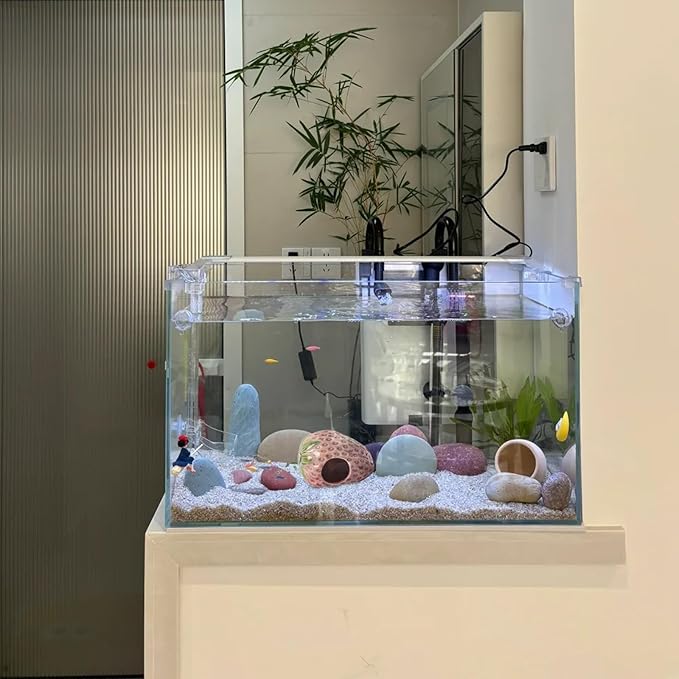Aquarium Decor Cave Betta Fish Aquarium Accessories Ornaments Hiding Cave Strawberry House Hideout for Shrimp Cichlid Hermit Crab, Octopus Hiding Breeding for Tank (Pink)