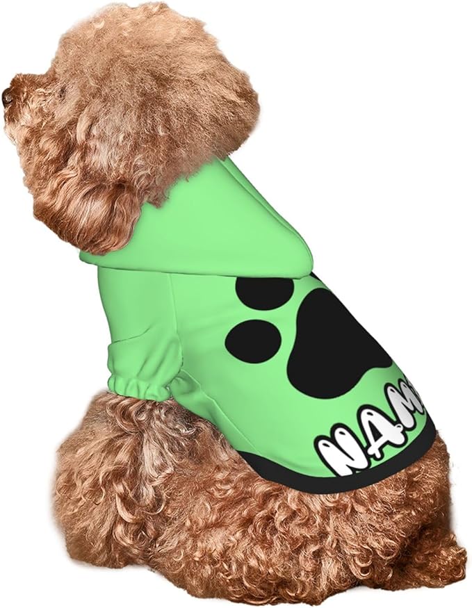 Custom Dog Hoodie Soft & Warm Design Your Own Personalized Photo Text Logo Name Dog Clothes for Puppy Sweatshirt Hooded for Small Medium Large Dogs Girl/Boy Cats LightGreen