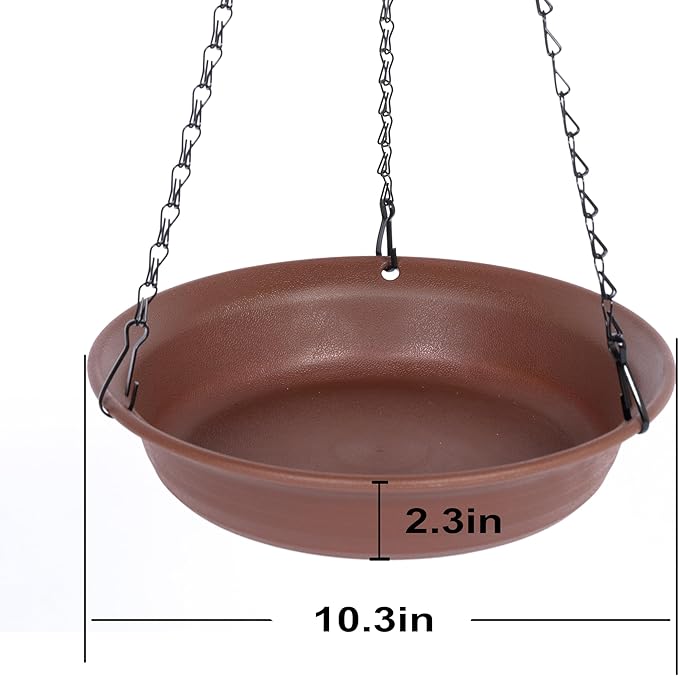 Hanging Bird Bath for Outside, VUWEZ Hanging Birdbath & Bird Feeder for Outdoors, Birds Water Wild Feeders Tray Bowl Accessories for Outdoor, Small Large Birdbaths Bowls for Garden Balcony Decoration