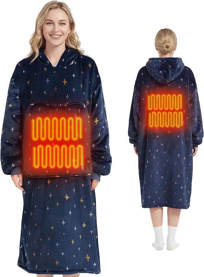 Mewaii Wearable Blanket Hoodie for Adults, Warm Sherpa & Soft Flannel Long Sweatshirt with Giant Pocket, Cozy Gifts for Women