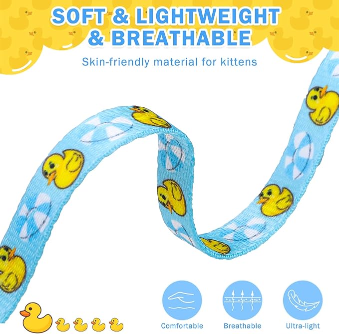 SCENEREAL Cat Collar with Bells, 2 Pack Breakaway Cat Collars with Removable Bowtie Bandana, Adjustable Cute Kitten Collar for Pet Small Dogs Boys Girls, Blue Duck