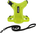 Voyager Escape-Proof Step-in Lock Cat Harness & 5ft Neoprene-Handle Leash Set All-Weather Mesh with Reflective Stitching for Small to Large Cats by Best Pet Supplies, Lime Green, XXS