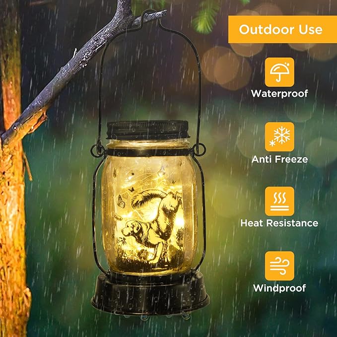 Great Pyrenees Gifts for Women/Men Great Pyrenees Dog Solar Lanterns Mom Birthday Dog Lovers Lantern Pet loss Pet Memorial Lights Solar Garden Decoration for Yard, Patio,Backyard,Porch Torches Light