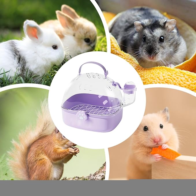 Bird Travel Carrier - Portable Hamster Cage with Water Bottle | Breathable Pet Bird Carrying Accessory for Cockatiels Chinchillas Lovebirds Budgies Conures Parakeet Hedgehog Sparrow