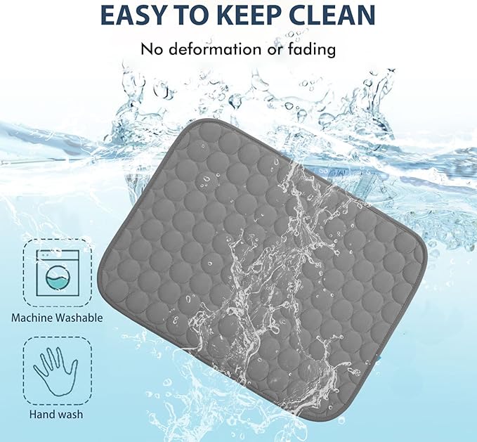 MICROCOSMOS Summer Cooling Mat & Sleeping Pad- Water Absorption Top, Materials Safe, Easy Carry, EZ Clean. Keep Cooling for Pets, Kids and Adults.(Drak Grey, 48" x48")