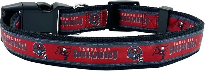 Pets First NFL Tampa Bay Buccaneers Licensed PET COLLAR, Medium - Heavy-Duty, Strong, and Durable Dog Collar. Available in 31 Football Teams and 4 Sizes