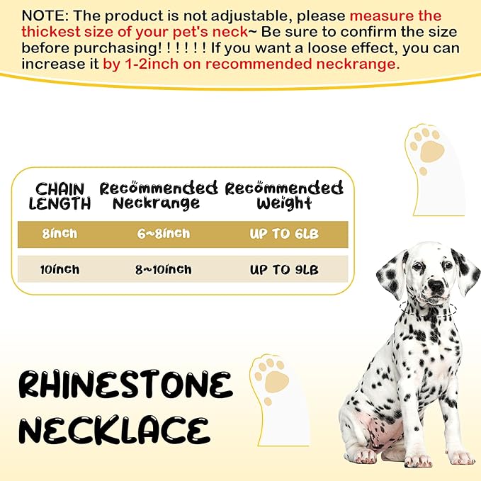 Hillban Dog Chain Gold-Plated Diamond Collar with Heart Rhinestones Jewelry Pet ID Tag Chain Bling Puppy Collar with Personalized Name Tag for Small Medium Large Dog Cat(Gold,8 Inch)