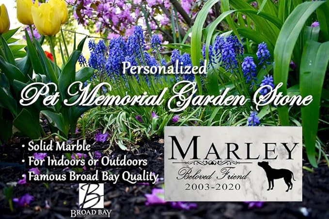 Broad Bay Dog Memorial Stone Personalized Marker Outdoor Garden Choose Your Breed Plaque Grave Headstone