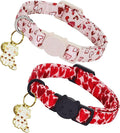Elegant little tail 2 Pack Cat Collar- St. Patrick's Cat Collars Breakaway with Bell Pendant Wedding Kitten Boy Girl Safety Adjustable 7-12 Inch Collar for Small Cats Puppy