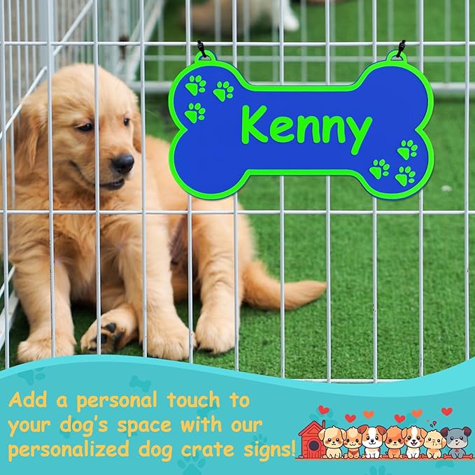 Personalized Dog Crate Sign Custom Dog Kennel Accessories Name Plate Doghouse Sign Decor