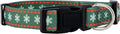 Native Pup Christmas Dog Collar- Winter Holiday Collars for Pets- Xmas Gift for Puppy- Santa, Reindeer, Snowman, Candy Cane, Red Green- Girl Boy- Small, Medium, Large Breeds (Green Snowflake, Medium)