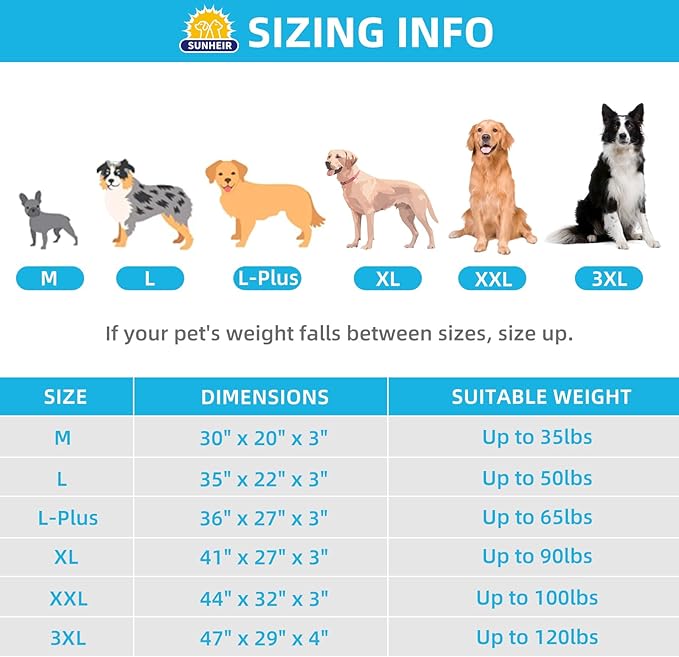 Sunheir XXL Dog Bed Extra Large Waterproof Big Orthopedic Dog Beds with Removable Washable Cover for Large Dogs, Pet Bed Mat Egg-Crate Foam, XXL(44"X32"X3"), Light Grey