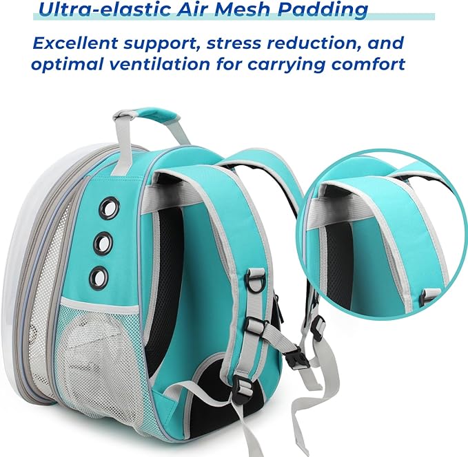 Lollimeow Cat Carrier Backpack, Expandable Bubble Pet Carrier for Cats and Small Dogs, Airline Approved Travel Backpack for Hiking, Walking & Outdoor Adventures - Supports up to 14 lbs