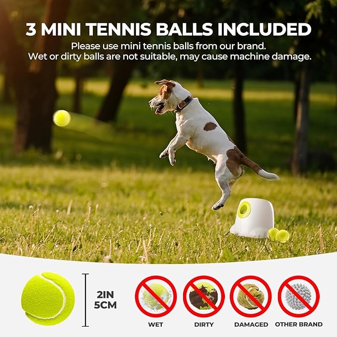 ALL FOR PAWS Automatic Ball Launcher for Dogs Interactive Puppy Pet Ball Indoor Thrower Fetch Machine, 3 Balls Included (2 inch) for Small to Medium Dogs