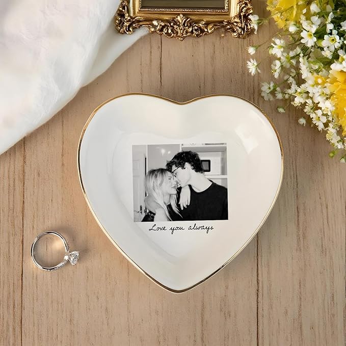 Custom Photo Ring Dish, Personalized Couple Portrait Picture Trinket Tray, Engagement Ring Dish, Wedding Jewelry Tray Keepsake Valentines Gift for Her Him Wife Husband