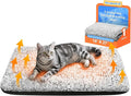 Self Warming Pet Bed for Cats & Dogs, Heated Pet Mat, 2.0 Upgraded Thermal Foil Heating Pad, Plush Self-Heating Bed for Crate, Floor, with Removable Washable Cover, Non-Slip, Gray, 18"x27"