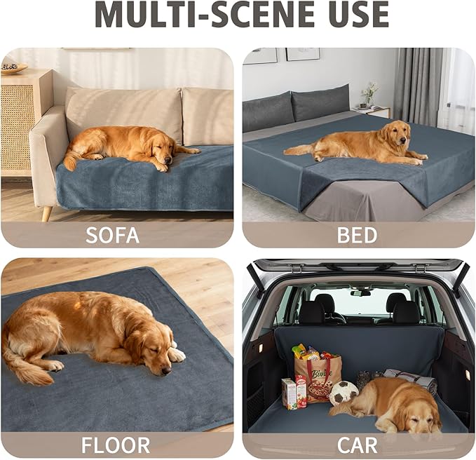 Ameritex Pet Bed Blanket Reversible 100% Waterproof Velvet Super Soft for Sofa and Bed