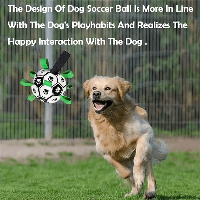 Dog Soccer Ball, Interactive Toys for Tug of War, Puppy Birthday Gifts, Tug Toy, Water Toy, World Cup Durable Balls for Small & Medium Size (6 inch)