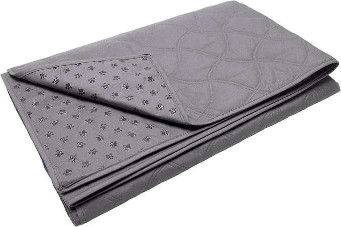 Furhaven Waterproof & Non-Slip Twin Size Mattress Cover Protector for Dogs & Cats, Washable, For Beds, Couches, & Car Seats - Quilted Twill Blanket Mattress Cover - Gray, Small/Twin Size
