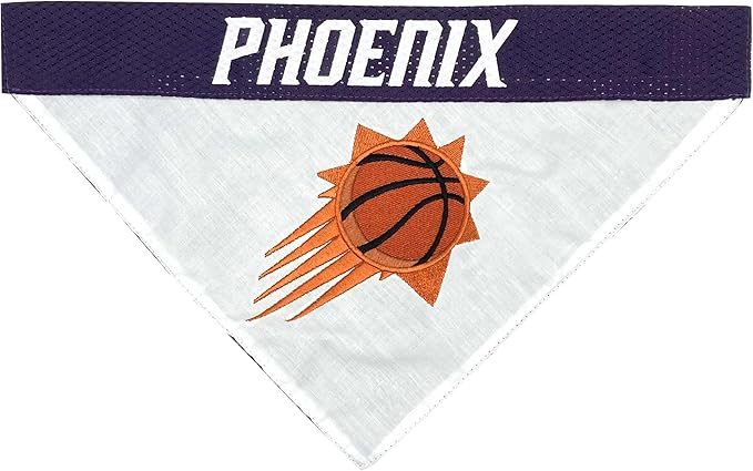 Pets First NBA Dog Bandana -Pheonix Suns Reversible Bandana. 2 Sided Home & Away Sports Bandana with a Premium Embroidery Team Logo, Large/X-Large
