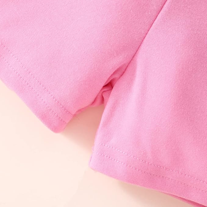 Toddler Baby Girls Summer Clothes Outfits Ruffled Sleeve Dinosaur Shirt Leopard Tops and Shorts Pants Sets 2PCS