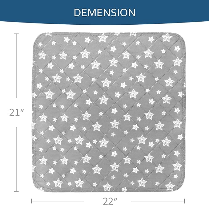 Waterproof Bed Pads Washable, Absorbent Chuck Pads for Incontinence, Waterproof Mattress Protector for Seniors, Bedwetting Kids, Hospitals, Pets, 21"x22" 2 Pack