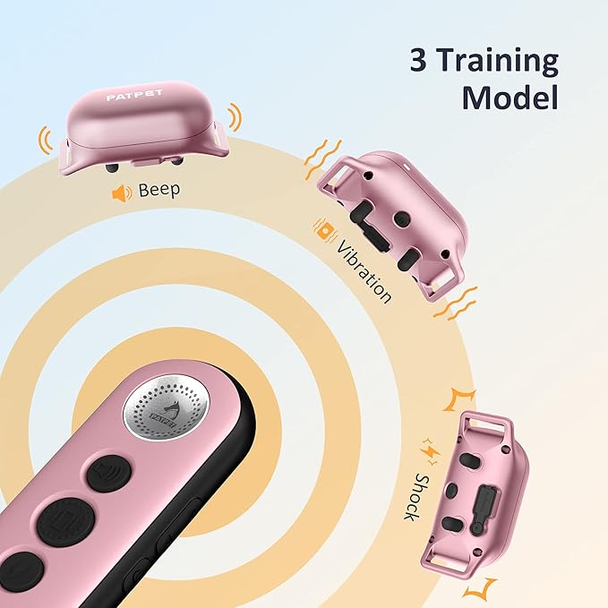 PATPET Shock Collar for Dogs - 4000FT Dog Training Collar with Remote, IPX7 Waterproof 4 Modes(Beep/Vibration/Shock/Safe) Dog Shock Collar, Rechargeable E-Collar for Small Medium Large Dogs (5-120Lbs)