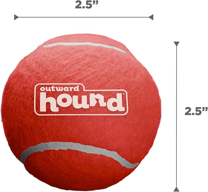 Outward Hound Squeaker Ballz – Squeaky Tennis Balls for Dogs Under 50 lbs, Interactive Dog Toy for Fetch & Training, Medium (2.5"), 4‑Pack