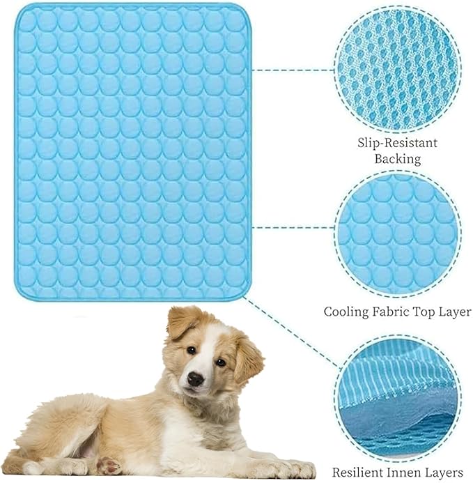 Dog Cooling Mat, 2025 Upgraded Cooling Blanket for Dogs, Washable Cool Mat for Dogs for Summer, Portable Pet Coolings Pad for Dogs & Cats Sleeping (28"x22" L Size, Grey)