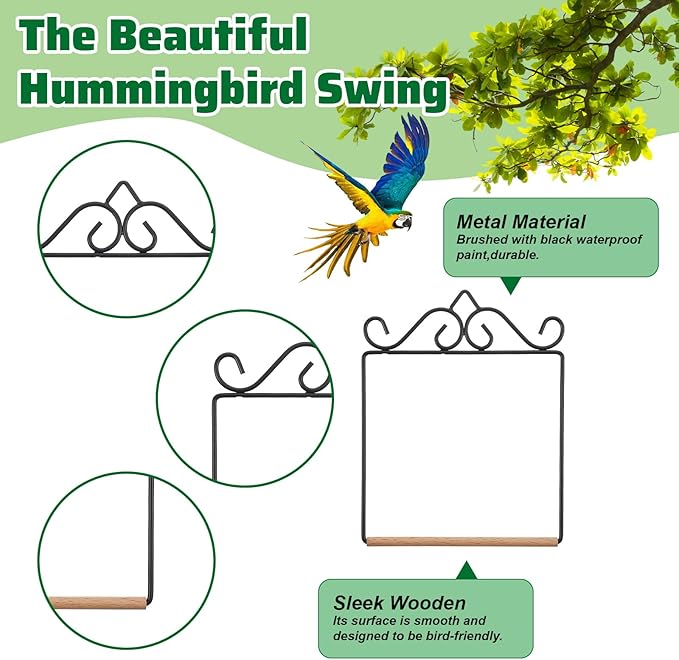 Hummingbird Swings and Perches Hummingbird Perch Humming Bird Swing for Hanging Indoor Outdoor Trunk Lawn Patio Garden