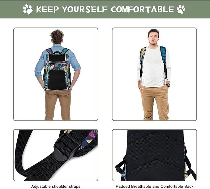 BAGLHER Cat Backpack Carrier, Mesh Pet Cat Carrier for Medium Small Dog Cat Puppy Kitten Bunny up to 18lbs, Dog Travel Backpack for Picnic Hiking Walking Cycling