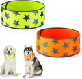 Paterr 2 Pcs Reflective Dog Collar High Visibility Adjustable Pet Collars with Quick Release Fastener Comfortable Dog Walking Accessories for Small Medium Large Pet, Orange, Fluorescent Green (Star)