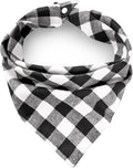 Christmas Plaid Dog Bandana with Button, Dual Layer Scarf Soft Cotton Triangle Bib Girls and Boys Kerchief Adjustable Accessories for Small Medium Large Extra Large Dog Puppy Pet Cat
