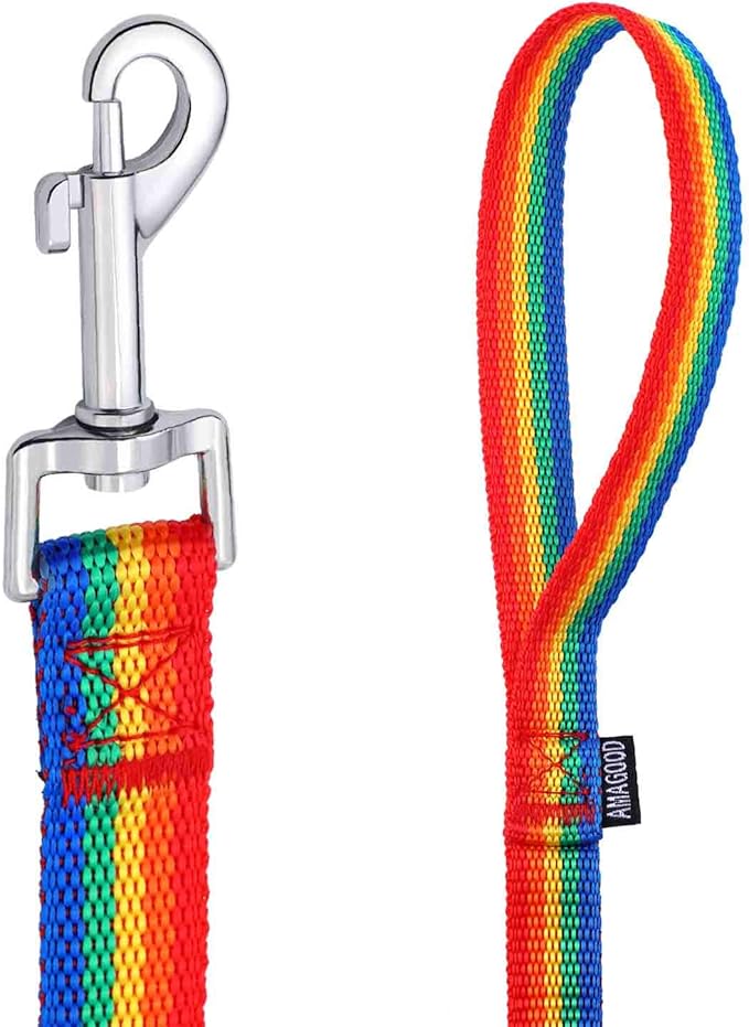 AmaGood Dog/Puppy Obedience Recall Training Agility Lead-15 ft 20 ft 30 ft 50 ft Long Leash-for Dog Training,Recall,Play,Safety,Camping (20feet, Rainbow)