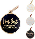 Two Tails Pet Company Dog Tags Personalized “I'm Lost, Somebody Call My Mama” Pet ID Tag - Laser Engraving, Customizable Dog Name Tag, Brass & Enamel