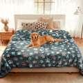 Luciphia Waterproof Pet Blankets for Couch Sofa Bed Cover Cat Liquid Pee Proof Washable Soft Fluffy Large Dog Blanket Reversible Furniture Protection Puppy Grey Paw Thicken King Size（100" x 85"）