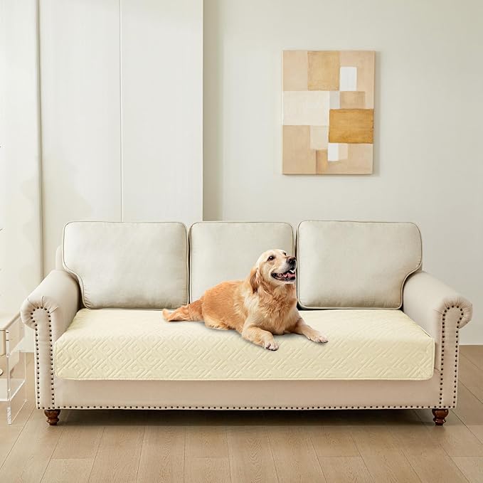 hyha Waterproof Dog Blanket, Soft Dog Bed Cover Pet Blankets, Waterproof Sofa Couch Cover for Dogs Washable, Reversible Pet Couch Covers for Sofa Furniture (30x70 Inch, Beige/Beige)