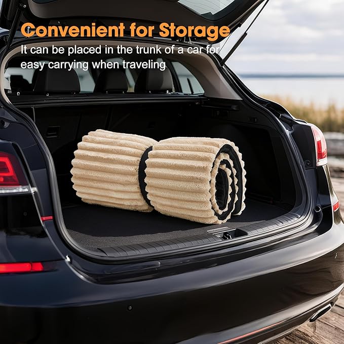 FURTIME Backseat Pet Bed Mat, Non-Slip Dog Bed for Car Back Seat, Washable Travel Pet Mat with Removable Cover, Dog Seat Covers Protector Fit for Backseat Extenders and Trucks SUVs, 54"x 24.8", Brown