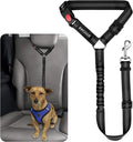 BWOGUE Pet Dog Cat Seat Belts, Car Headrest Restraint Adjustable Safety Leads Vehicle Seatbelt Harness (1 Pack, Black, Elastic)