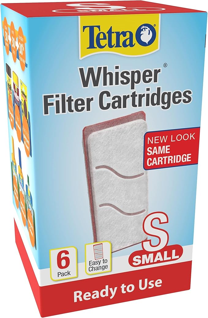Tetra Filter Aquarium Cartidges,Removes Odors and Discoloration,Ready to Use,Small Whisper Filters,6 Count (Pack of 2)