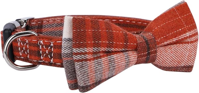 Faleela Soft &Comfy Bowtie Dog Collar,Detachable and Adjustable Bow Tie Collar,for Small Medium Large Pet (Medium (Pack of 1), Orange)