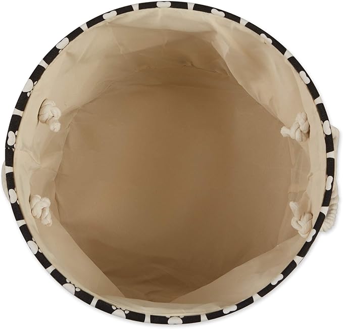 Bone Dry Pet Storage Collection Lattice Paw Print, Black, Small Round