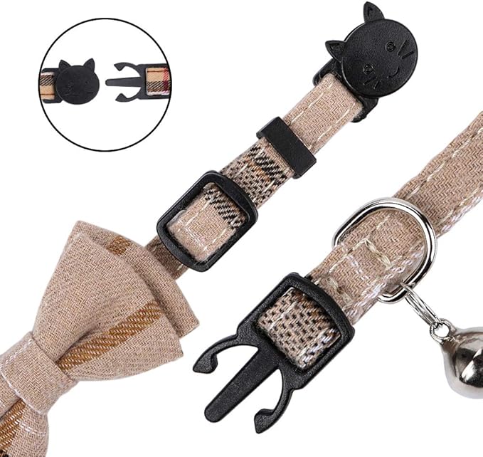 Faleela Breakaway Cat Collar with Bells - 2 Pack Cat Collar with Bells, Cat Collars with Bandana, Accessories for Pet Collars, Adjustable for Cats and Small Dogs