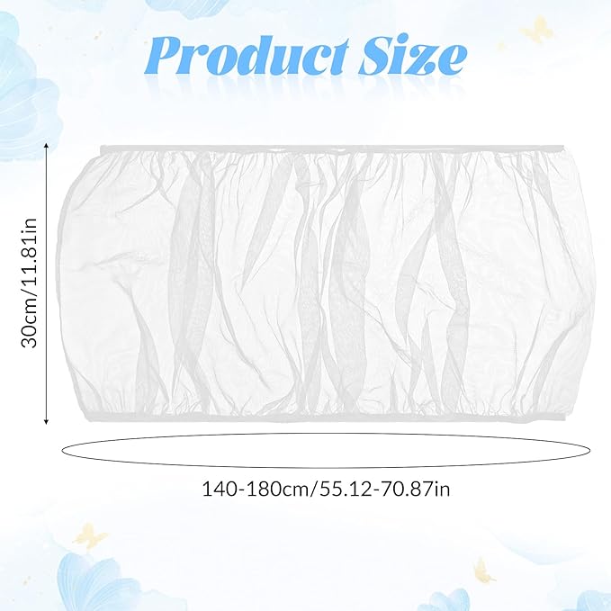 2 PCS Bird Cage Seed Catcher Airy Gauze Bird Cage Cover White Birds Cages Net Cover Guard Net Adjustable Stretchy Birds Cages Netting Universal Birdcage for Parrot Enclosures Round Square