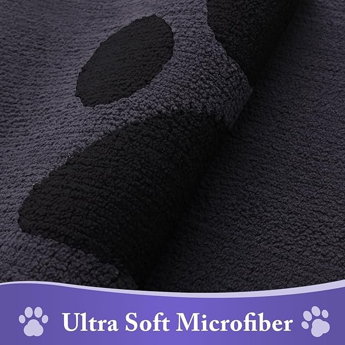 Buganda Dog Door Mat for Muddy Paws, Absorbent Dirt Trapper Non Slip Indoor Doormats, Washable Low-Profile Mat for Mud Dogs, Entryway Carpet for Inside Floor (40x32 Inches, Black)