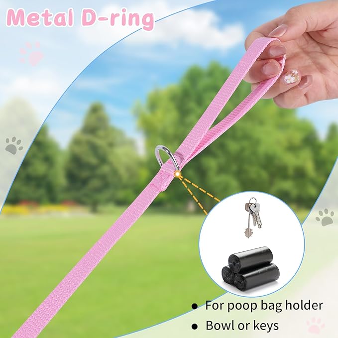 Cat Vest Harness and Leash Set for Walking Escape Proof, Adjustable Kitten Harness and Leash Set Breathable Mesh with Bow Harness for Kitty Puppy Bunny(Pink Small)