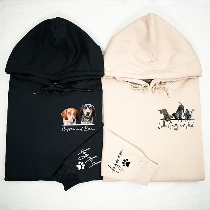 Custom Pet Sweatshirts with Photo and Name, Personalized Dog Sweatshirt, Gifts for Dog Mom, Dad