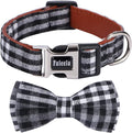 Faleela Soft &Comfy Bowtie Dog Collar,Detachable and Adjustable Bow Tie Collar,for Small Medium Large Pet (Medium (Pack of 1), Black and Whit)