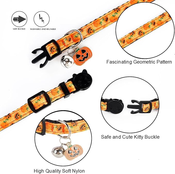 Yizepet Cat Collars with Bells, Breakaway Kitten Collar, Cute Kitty Collar, Pet Supplies Accessories